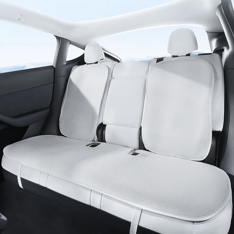 Ywooon Coprisedili Anteriori per Tesla Model Y Model 3 2017-2024 2025, Traspiranti, Protezione per Tutte le Stagioni (1 Posto/2 Pezzi/Seta Ghiacciata Nera