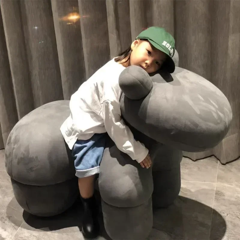 Cute Animal Shaped Foot Stool Internet Celebrity Pony Chair Cartoon Puppy Seat Childrens Furniture Adult Shoe Changing Bench