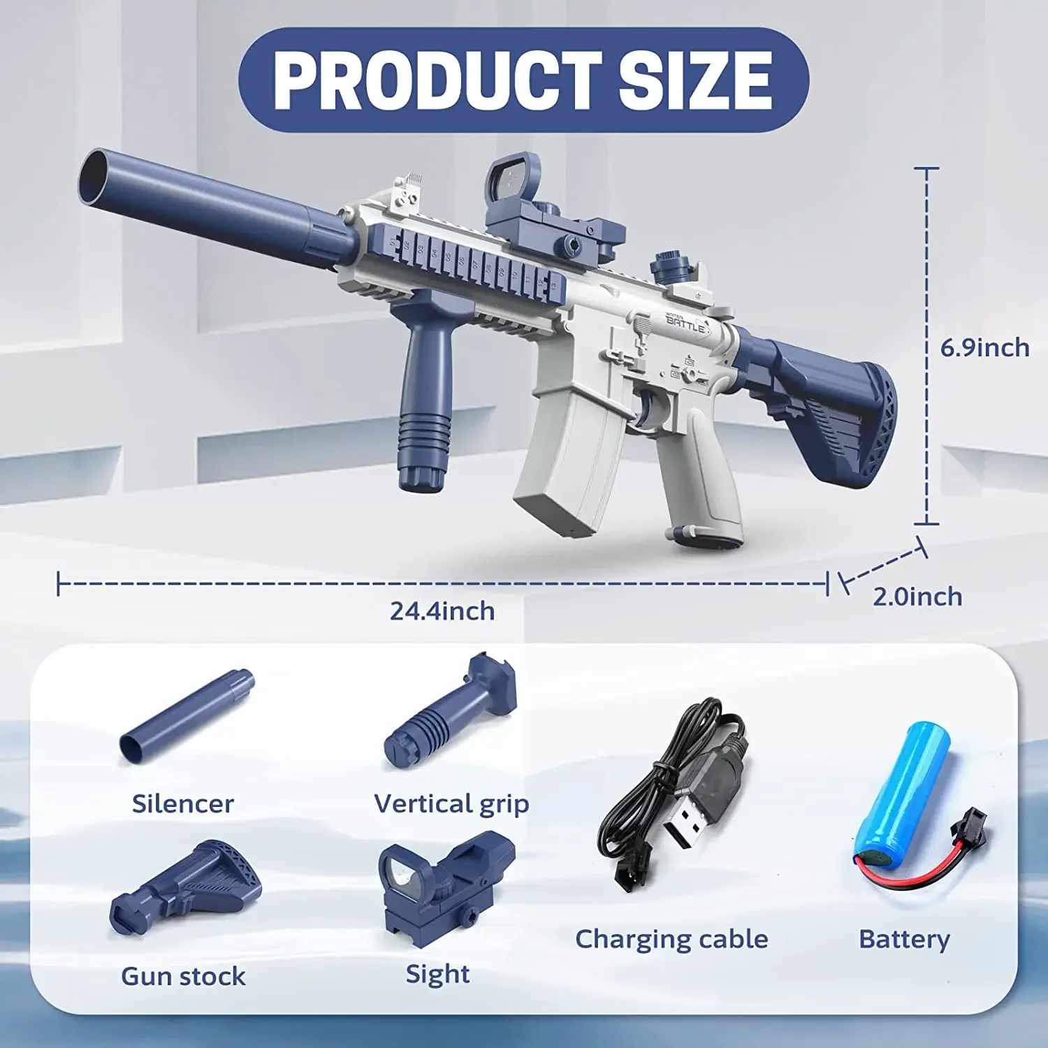 M416 Water Gun Electric Automatic Airsoft Pistol Water Guns Glock Swimming Pool Beach Party Game Outdoor Water Toy for Kids Gift 3