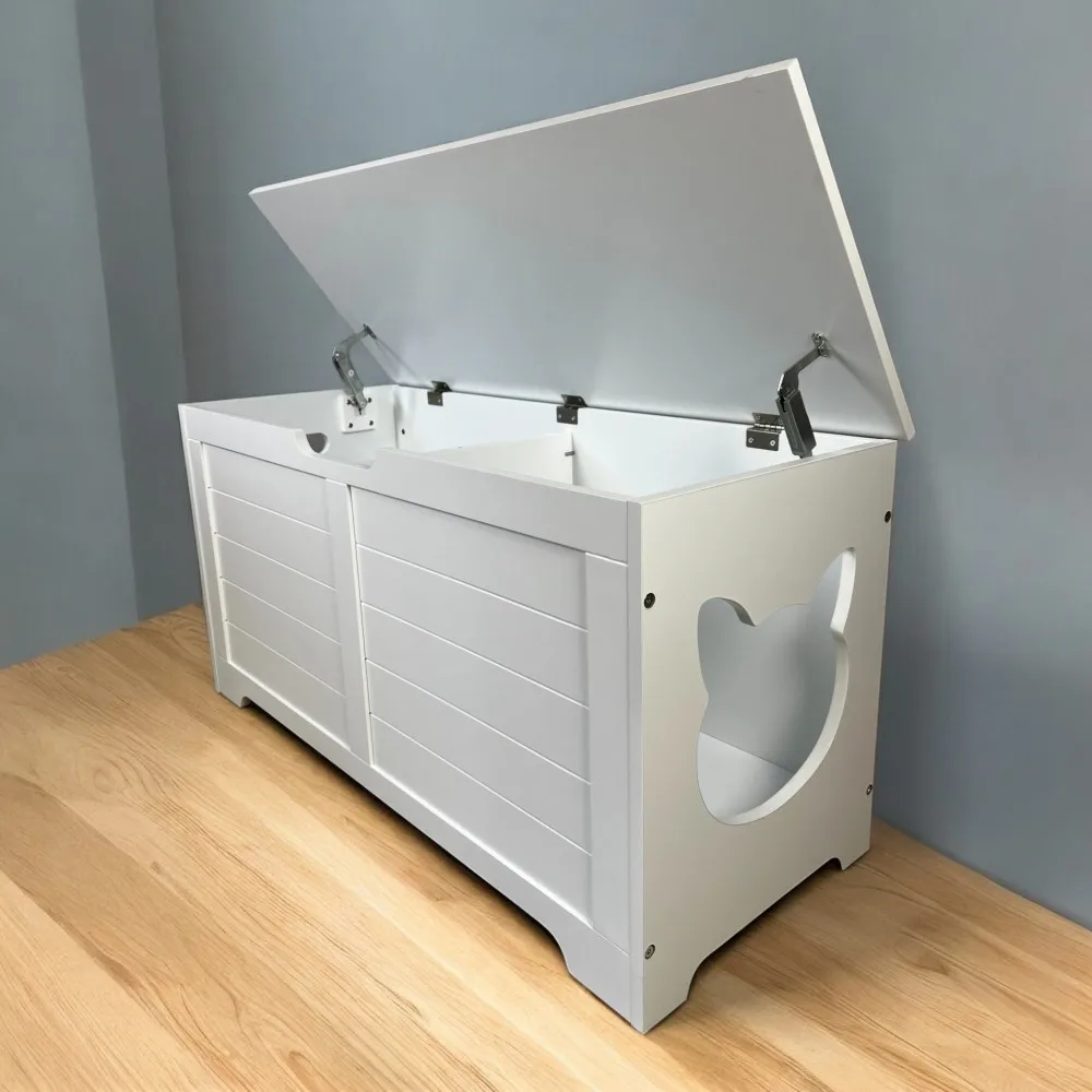 39.4" Top open Cat Litter Box Enclosure Furniture, Cat Washroom, Hidden Litter Box Cover, Cabinet for Large