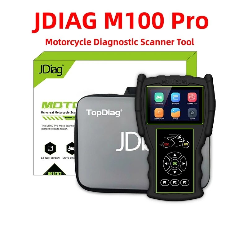 JDiag M100 Pro motorcycle diagnostic scanner OBD2 Diagnostic Tool Motorbike Code Reader BMW Kawasaki Yamaha Suzuki KTM