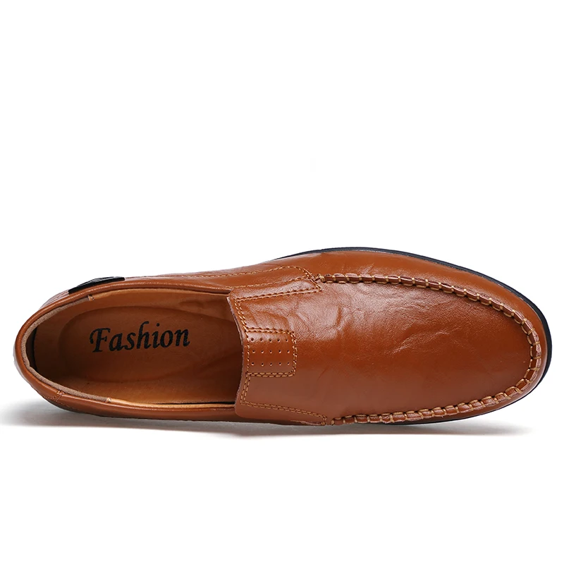 Genuine Leather Men Sneakers Shoes Slip on Mens Loafers Shoes Flats Moccasins Breathable Casual Walking Shoes Male Footwear