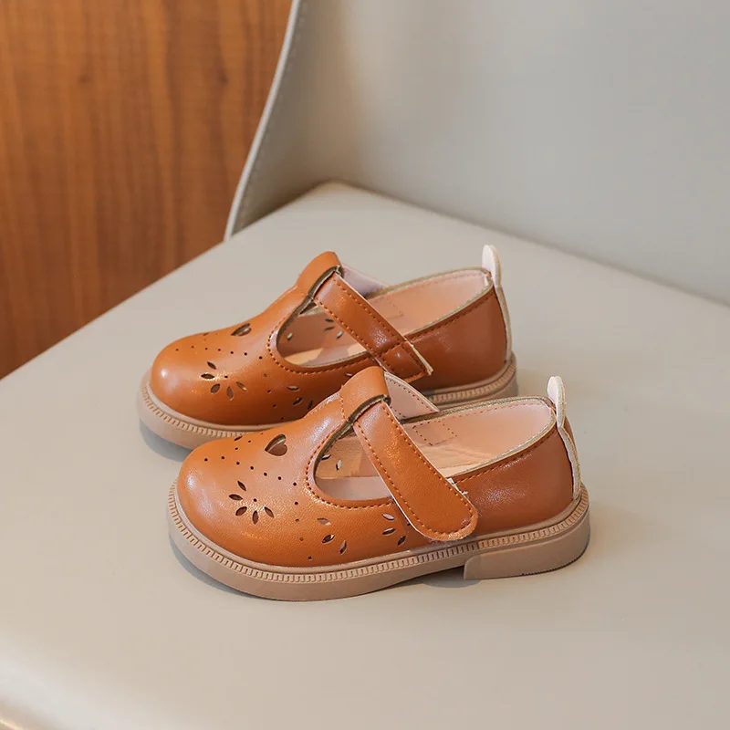 Spring Baby Girl Leather Shoes 2 To 3 Years Solid Color Soft Sole Princess Shoes Children's Casual Single Size 21-30 leather shoes girls shoes girls flats