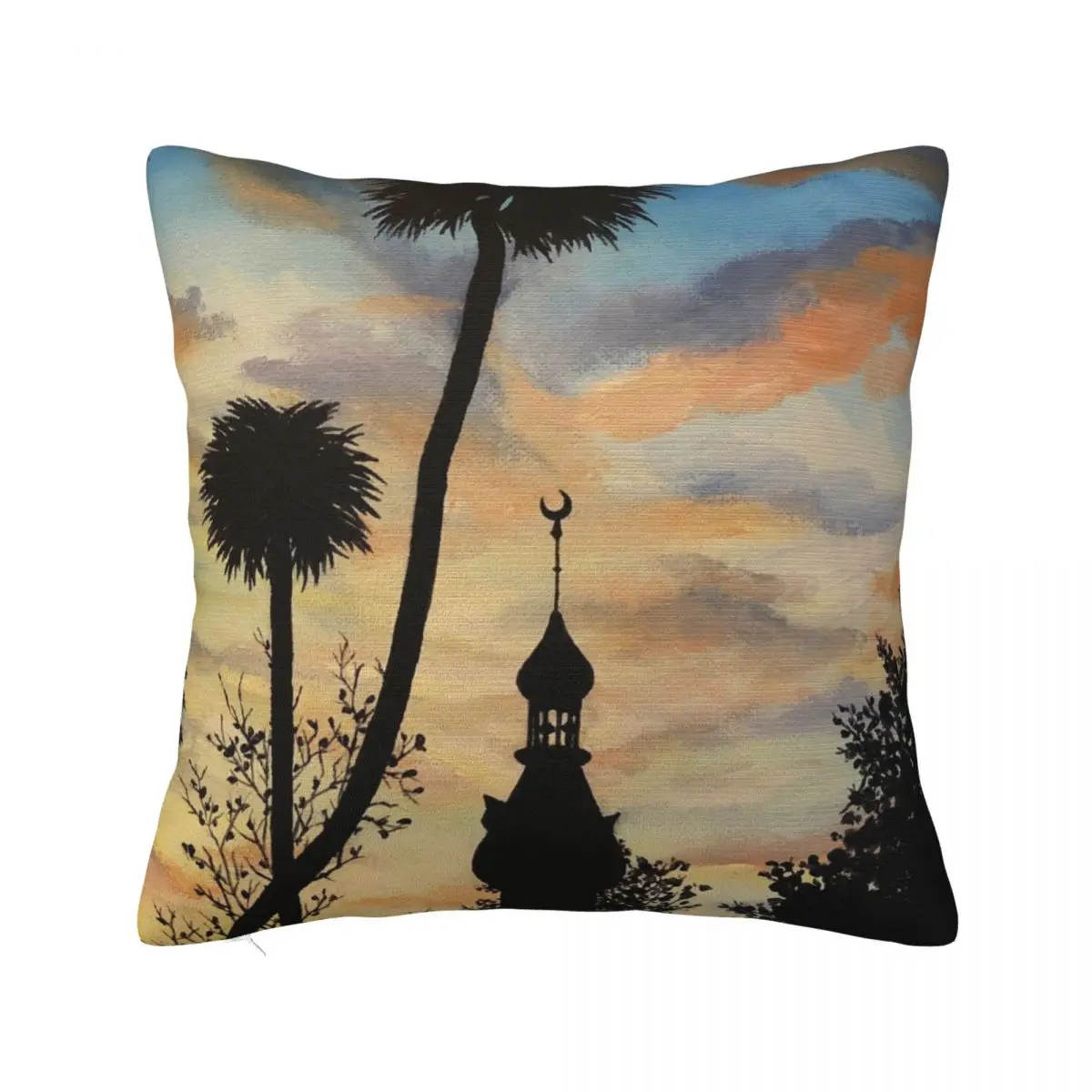 

Tampa Plant Hall Sunset Silhouette Throw Pillow Cushions For Sofa ornamental pillows for living room