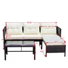 Outdoor Patio Furniture Sets 3 Piece Set Wicker Ratten Sectional Sofa With Seat Cushions(Beige Cushion) 6