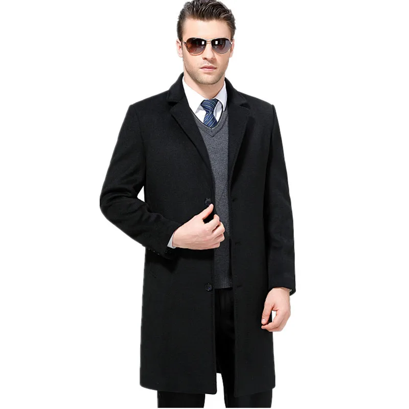 

QYLVAWOY 2022 Winter Wool Coat men Outwear Jacket Thickening Mens Coat Parkas Man Mens Cashmere coat Blend Big size 4XL