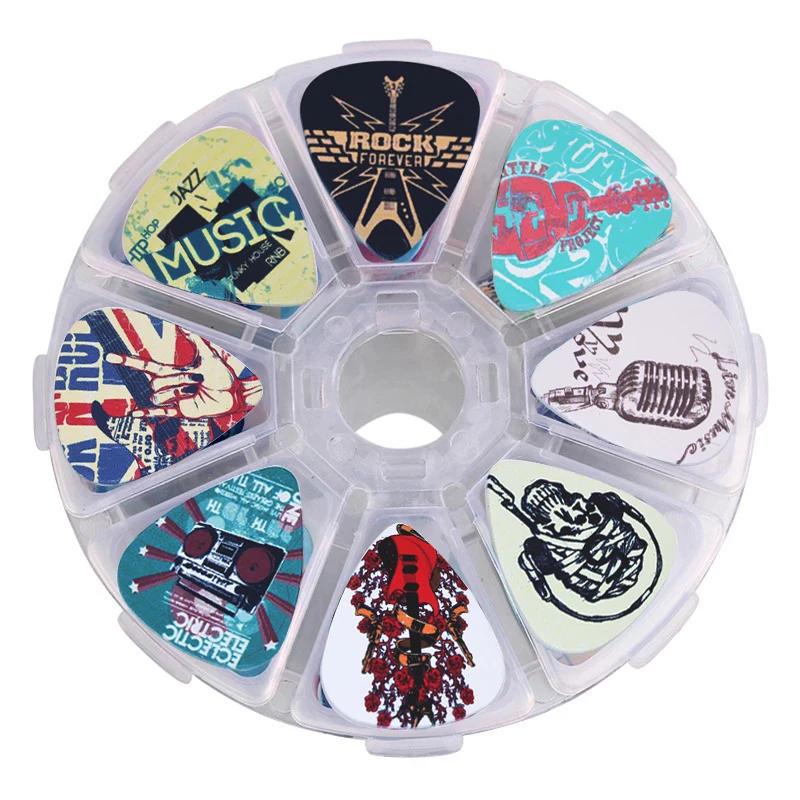 Guitar Picks 0.46/0.71/1.0mm 50pcs guitar paddle Acoustic guitar Picks ukulele Musical instrument accessories cartoon style pick with box