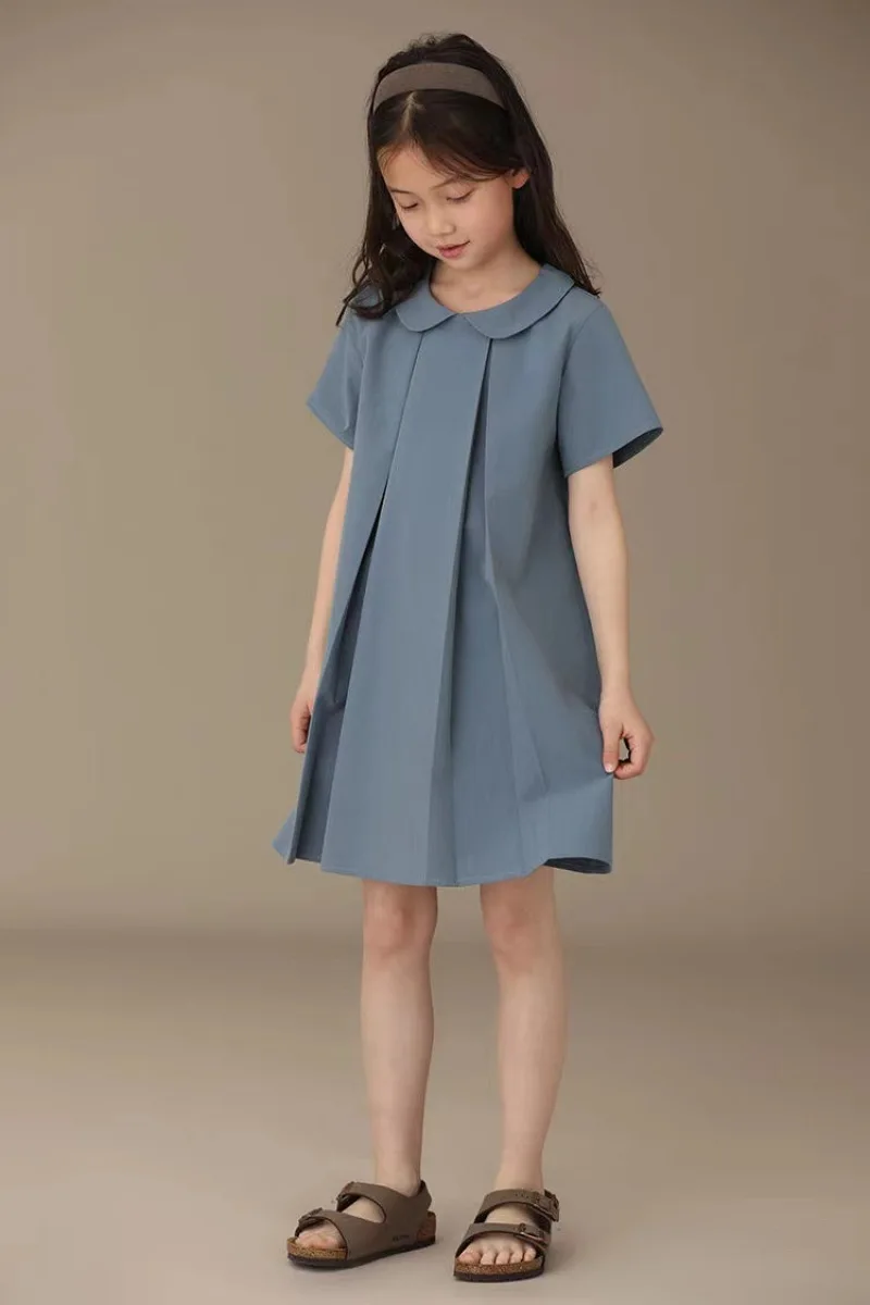 

MODX Children's Casual Dress Cotton Short Sleeve Clothes for Girls Korean Style Kids Party Dress Lovely Princess Dress