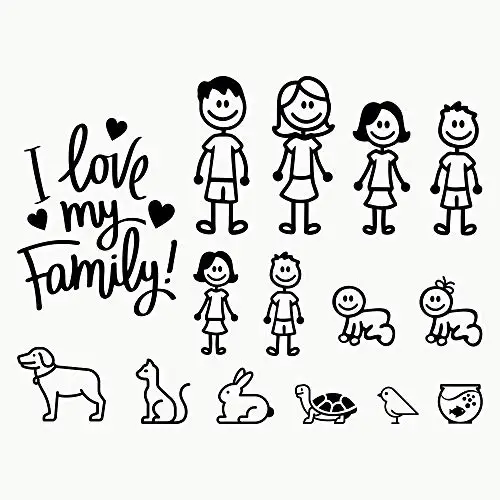 Interesting Family Car Sticker Automobiles Exterior Accessories Vinyl Decals car reflective stickers car door stickers car sticker film car sticker car stickers car vinyl film car body stickers car key sticker For Bmw Audi Ford Honda Window Toilet Wall