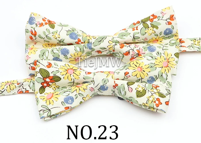 Cotton Floral Parent-Child Bowtie Set Bow Tie Necktie For Men Wedding Party Business Suits Gravata Pink Yellow Butterfly Cravats