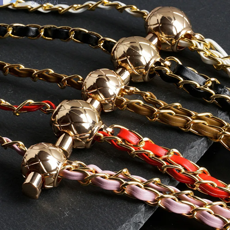 5pcs Golden Balls Chain Bag Chain Metal Non-fading Adjustable Length Strap High-end Shoulder Strap Single-purchase Accessories