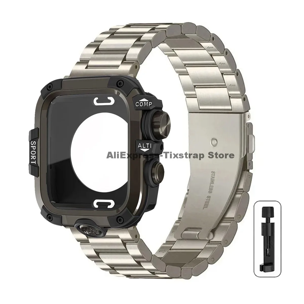 Premium Metal Strap and Protective Case