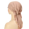 Light Purple Muslim Stretch Inner Hijab Fashion Solid Headband Scarf Ladies Polyester Turban Hats Hair Cover Caps Headscarf 4