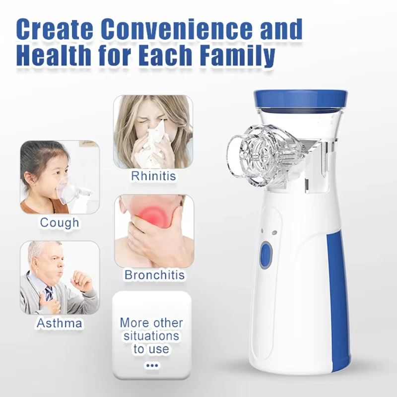 Portable Medical Nebulizer Silent Ultrasonic Inhaler Mobile Steam Device For Children Baby Mini Mesh Nebulizer Medical Nebulizer