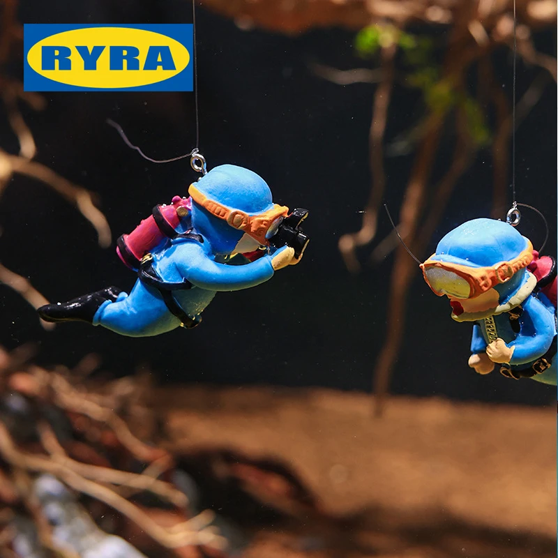 Fish Aquarium Diver Ornaments Mini Diver Simulato Floating Frogman Kawaii Figure In Miniatura Per Decorazioni Di Scena Di Acquario