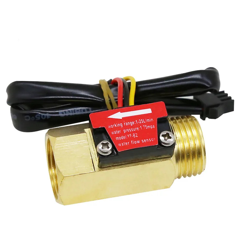 Water Flow Sensor YF-B1 YF-B2 YF-B3 BSP G1/2" Hall Flow Sensor Turbine Meter 1-25L/min Turbine Flow Meter Water Sensor