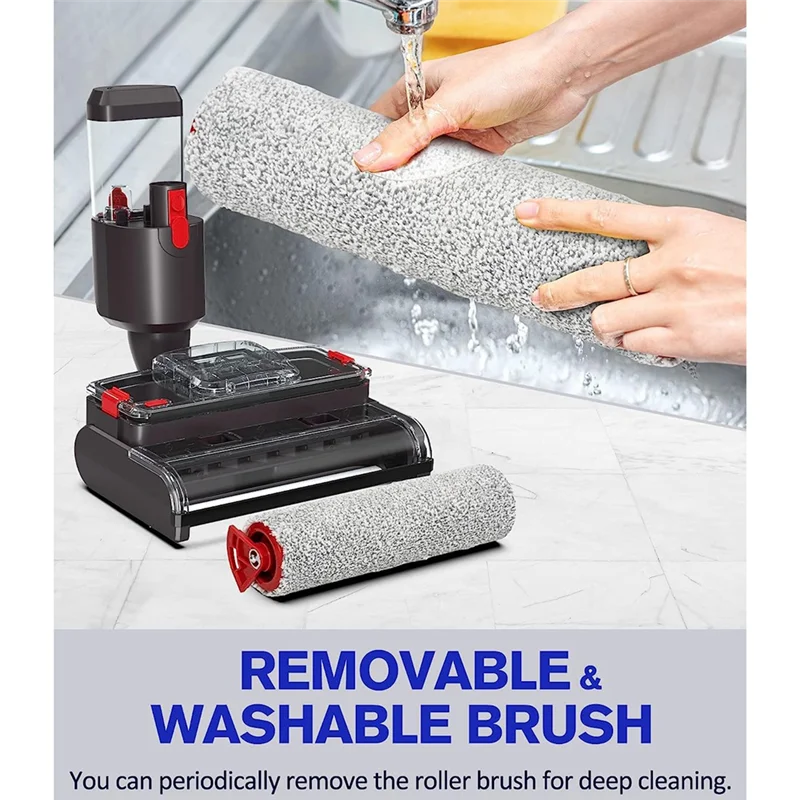 Electric Wet Dry Mopping Head for Dyson V15 V8 V7 V10 V11 Vacuum Cleaner, Automatic Cleaning Roller Brush for Hard Floor 6