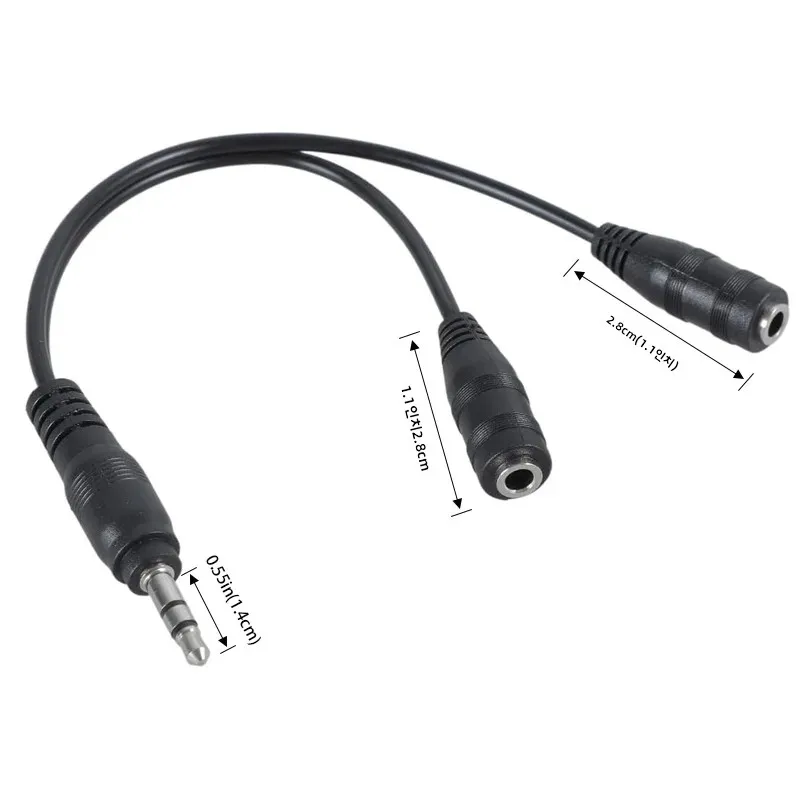 3.5mm 이어폰과 1/2 오디오 어댑터 케이블로 커플이 음악을 공유할 수 있습니다.