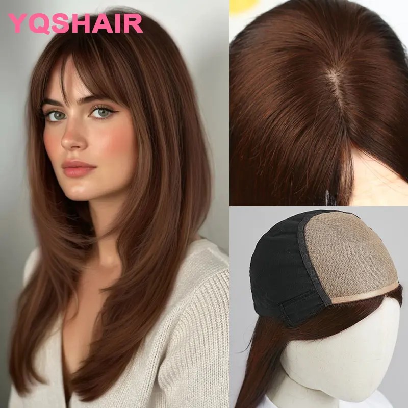 실크 베이스 풀 레이스 가발, 실키 스트레이트 인모 실크 탑 레이스 가발, 프리 플러킹 180% 밀도, 여성용 내구성 있는 풀 레이스 가발
