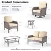7 Pieces Patio Furniture Set, Outdoor Wicker Sofa with Swivel Chairs, Coffee Table, All Weather High Back Rattan Loveseat Couch 2