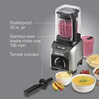 Beach Professional Quiet Shield Blender, 1500W, 32oz BPA Free Jar, 4 Programs & Variable Speed Dial for Puree, Ice Crush, Shakes 1