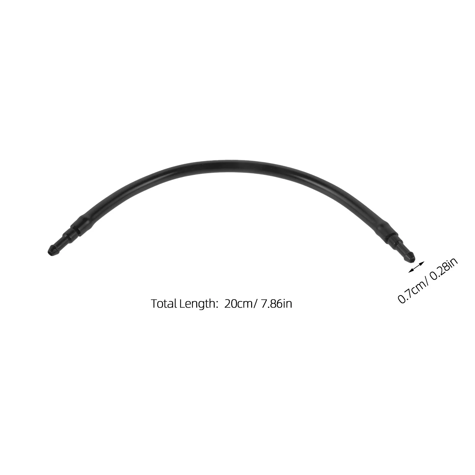 자동차 앞유리 세척 노즐 키트 20cm 프리컷 호스(커넥터 포함) 창문 청소 도구용 검정색 튜빙 효율적인 흐름