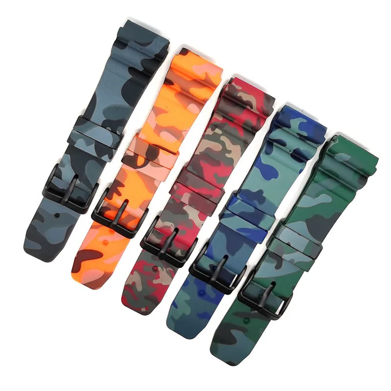 

Wholesale 10PCS/Lot 22mm Silicone Rubber Watchband Rubber Strap Water Ghost Canned Abalone Camouflage Outdoor Sport Waterproof