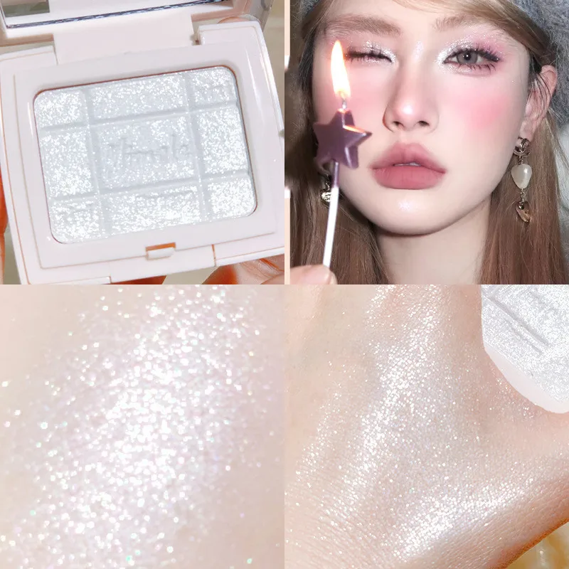 3D Embossed Glitter Palette Eyeshadow Cheek Contour High Gloss Palette Body Highlight Palette Palette Illuminator Cosmetics 5