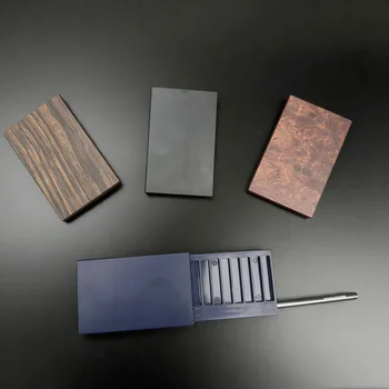 8-Compartment Plastic Snuff Storage Box with Sild Lid Aluminum Straw Portable Size Wallet