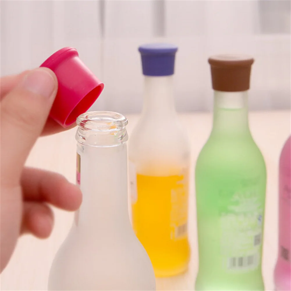 Description Picture 3 of item1pcs Silicone Wine Stopper Leak Free Wine Bottle Fresh Keeping Sealers Beer Beverage Champagne Closures For Bar Accessories