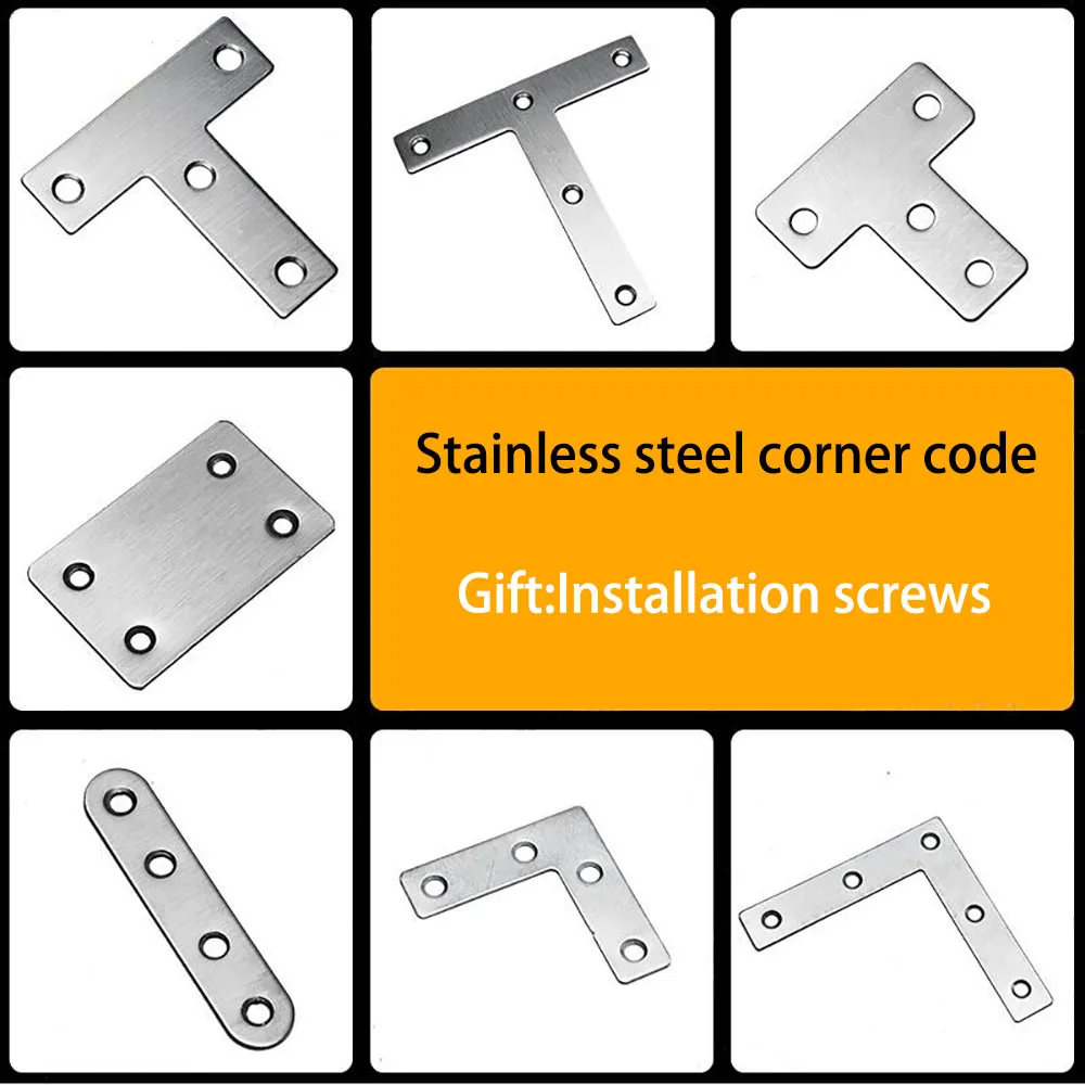 10PCS Stainless Steel Corner Code 90° Right Angle Cabinet Triangle ...