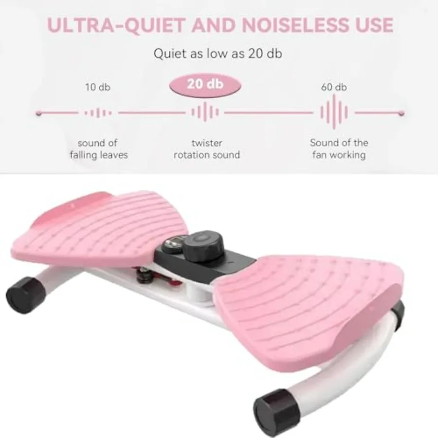 Mute Waist Twister Board, 3-Level Adjustable Ab Workout Machine for Women Men, Noiseless Exercise Twist Board for Home Gym, 330