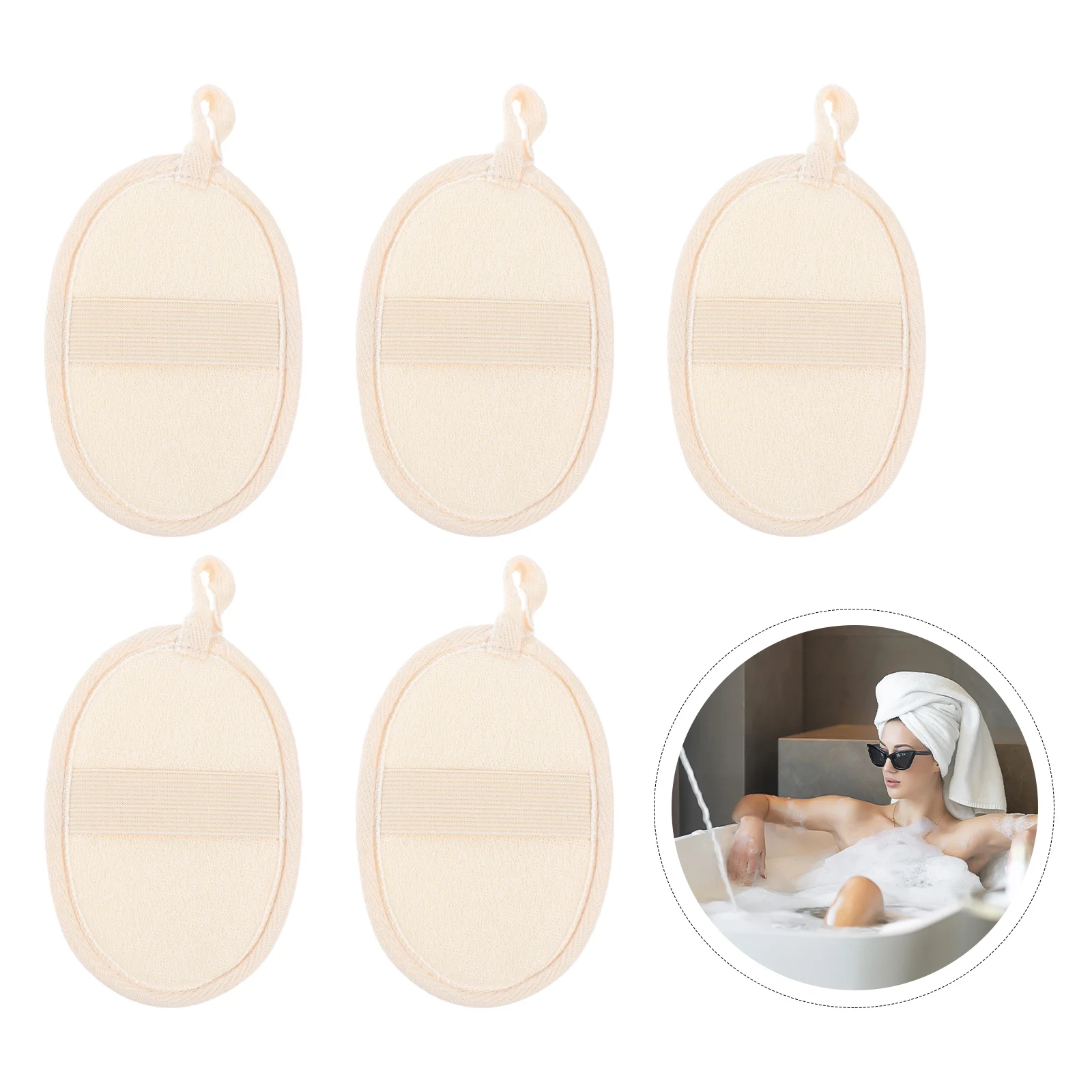

5 Pcs Bath Sponge Loofah Body Wash Rubbing Bathing Tools Household Exfoliating Washing Scrubbers Travel