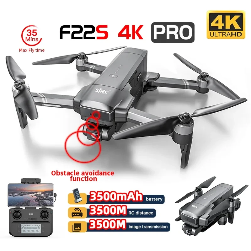 

SJRC F22 / F22S 4K Pro Drone With Camera Obstacle Avoidance 3.5KM 2-axis EIS Gimbal 5G WIFI GPS RC Quadcopter Professional Dron