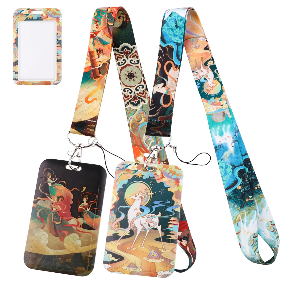 Art Murals Neck Strap Charm Lanyards for Keys Cute Keychain Badge Holder ID Credit Card Pass Hang Rope Lariat Accessories