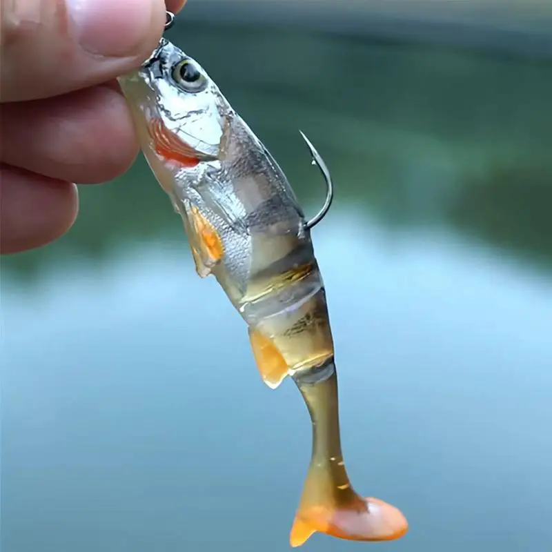 2Pcs 8cm Soft Fishing Lures 3D Eyes Artificial Fish Simulated Fake Bait ...