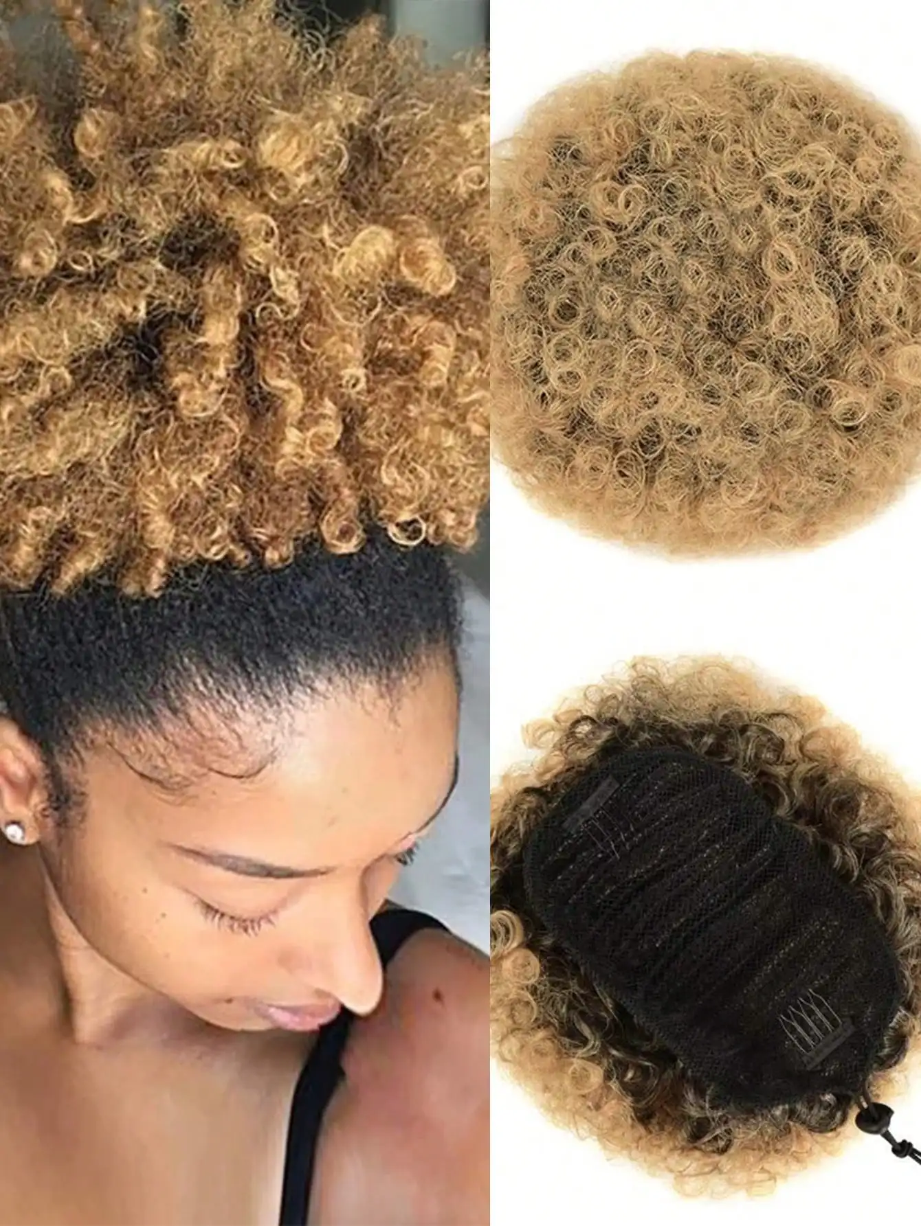 Synthetic Curly Afro Hair Bun Extension for Women