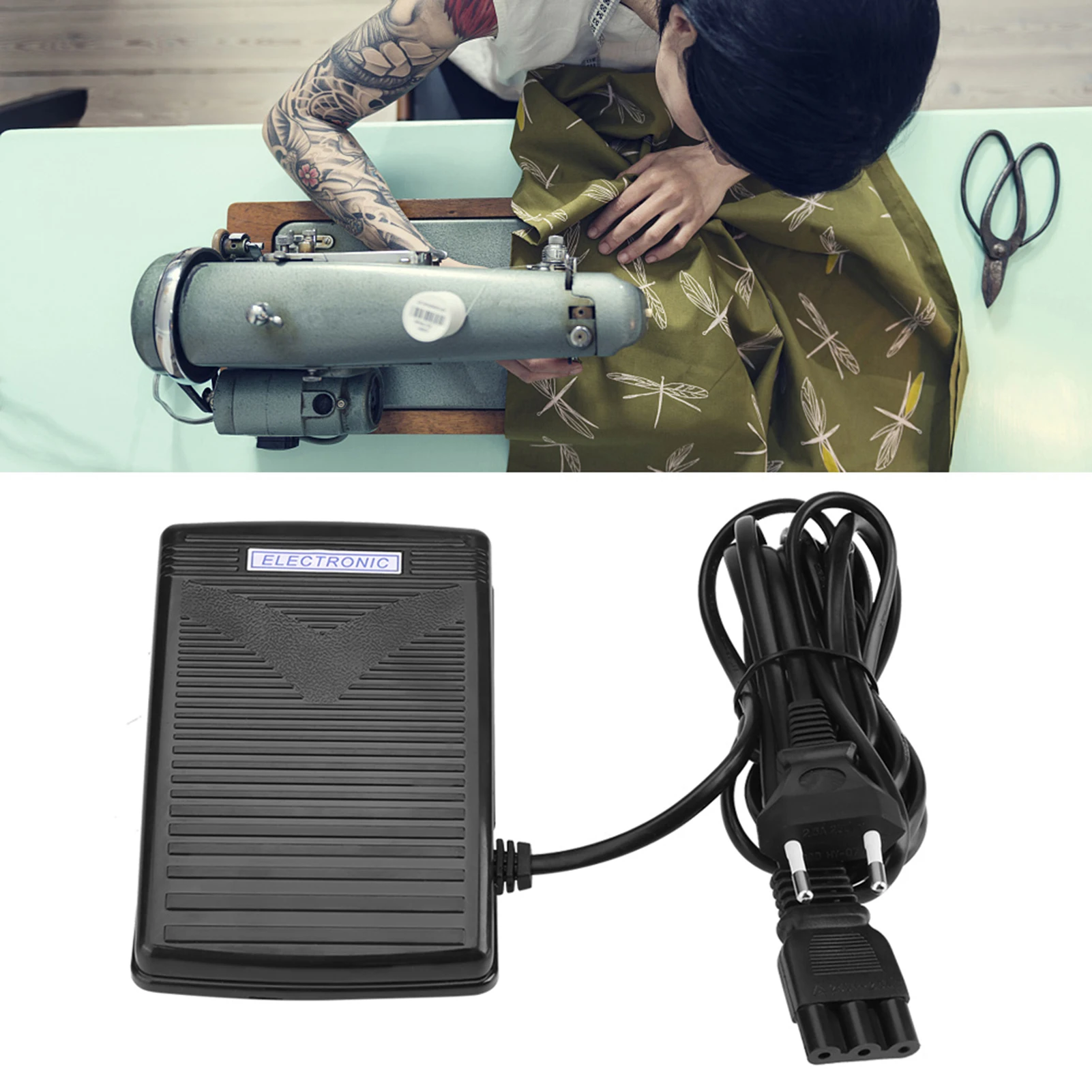 Home Sewing Machine Foot Control Pedal With Power Cord ( EU/US Plug 220V ) 2