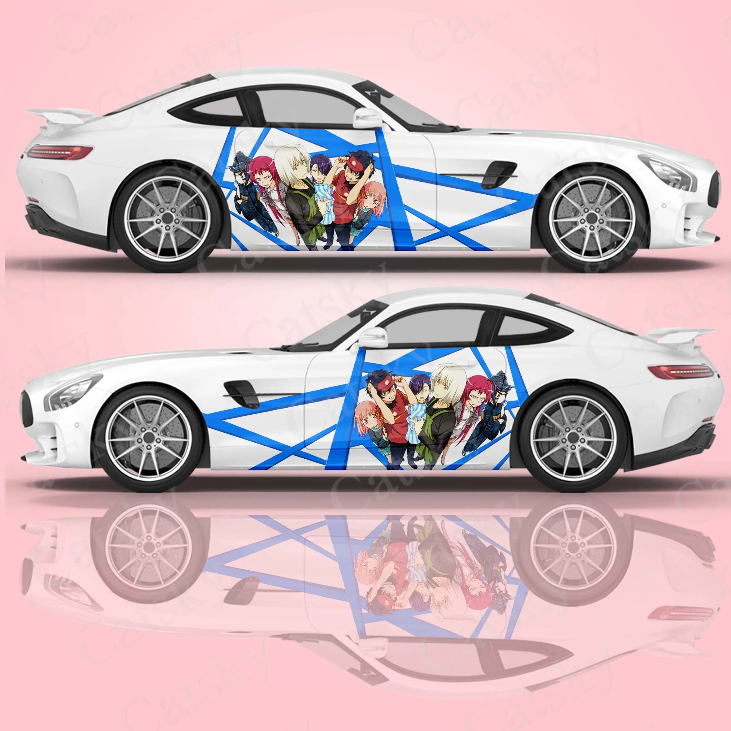 

Hataraku Maou-sama!! Itasha Car Body Stickers Anime Itasha Vinyl Car Side Decal Sticker for Anime Lover