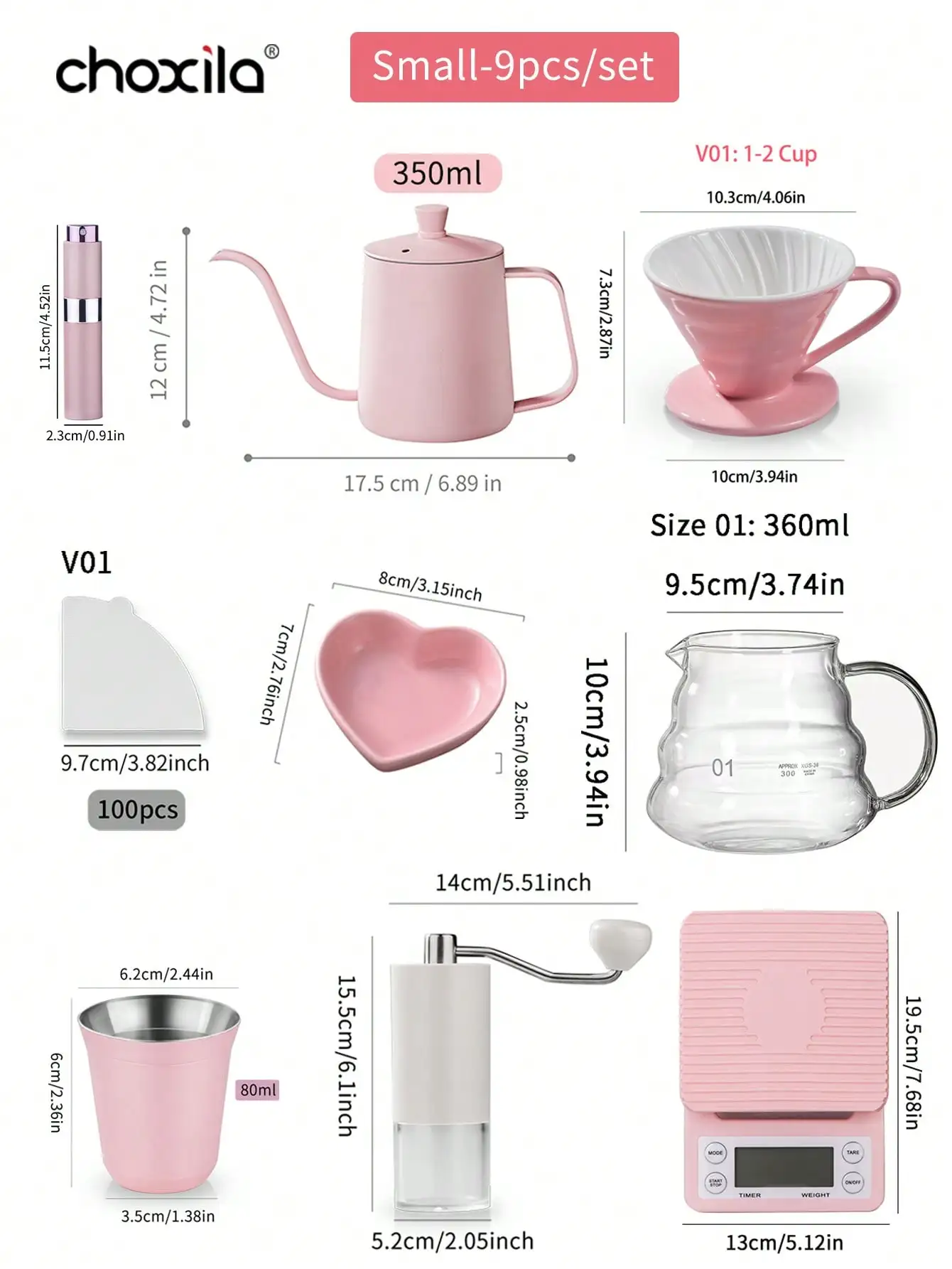 Pink Coffee Maker Set - مجموعة واحدة من أدوات صنع...