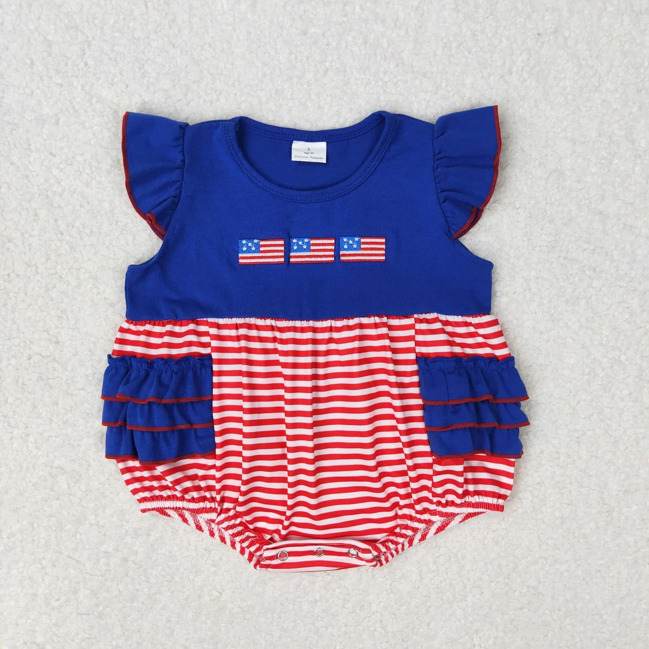 thumbnail image 2 of Tregren Baby 4th Of July Outfit Boy Girl Infant Toddler Vintage USA T Shirts Oversized Romper Retro Clothes 2 of 12