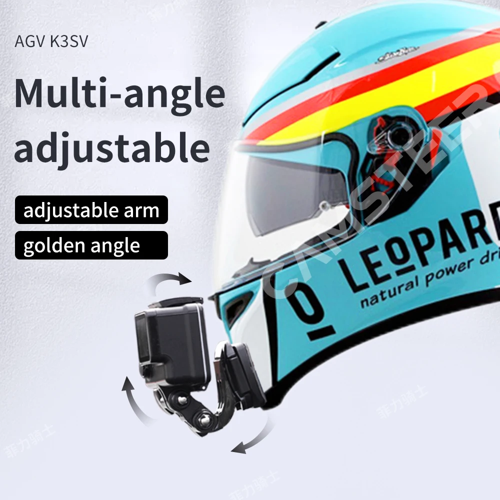 AGV K3Sv Helm Sepeda Motor Kustom Dudukan Dagu untuk GoPro Hero 13