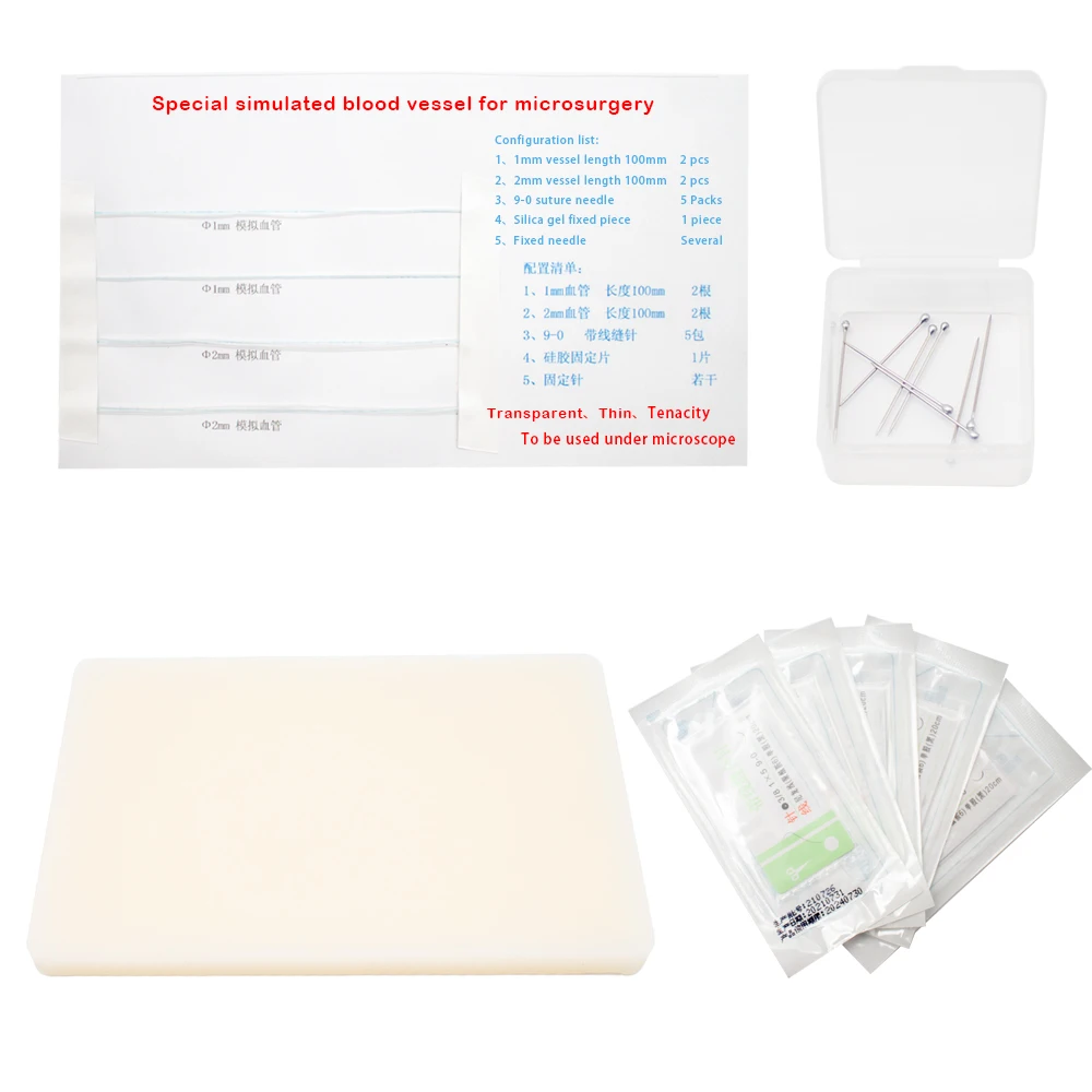 

Microsurgical Suture Training Simulated Blood Vessel Neurosurgery Surgery 1mm/2mm Vascular Suture Learning Tool Y