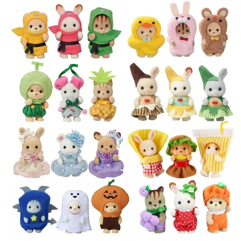 

Sylvanian Doll Families Plush Toys Long Eared Rabbit Cross Dressing Baby Doll Set Dolls Play House Toy Decoration Girl'S Toys