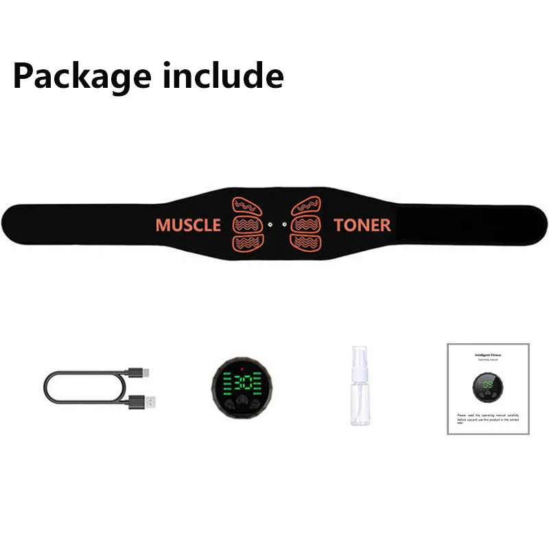 Abdominal Toning Belt Muscle Toner Abs Trainer Smart Waist Massager Home Gym Fitness Massage