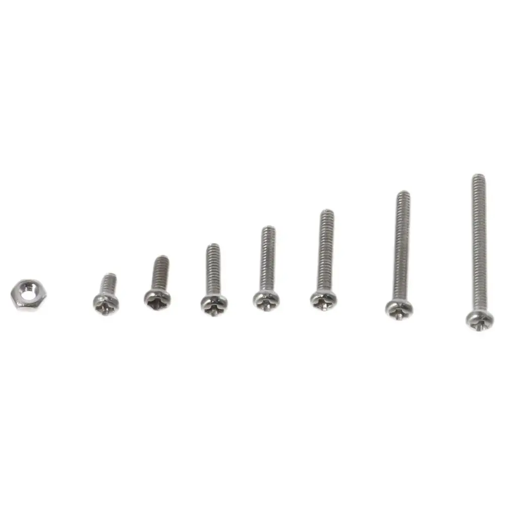 Metric Hex Nuts 304 Stainless Steel Phillips Pan Head Machine Screws M2 Screw Nut Kit 310PCS