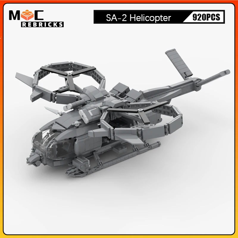 

Science Fiction Film Series Aeropatiale SA-2 Samson Helicopter MOC Building Block Model Military War Brick Toy Children's Gift
