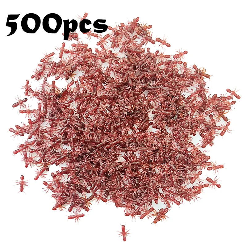 500Pcs Novelty Simulation Ants Halloween Stimulating Plastic Realistic Ants Pranks Joking Toys Halloween Party Horror Prop