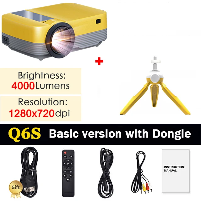 nebula projector Salange Q6S Video Projector for Movie Home Cinema Full HD 1080P Supported Airplay Movie Beamer Wifi  Android 10 TV BOX optional best mini projector Projectors