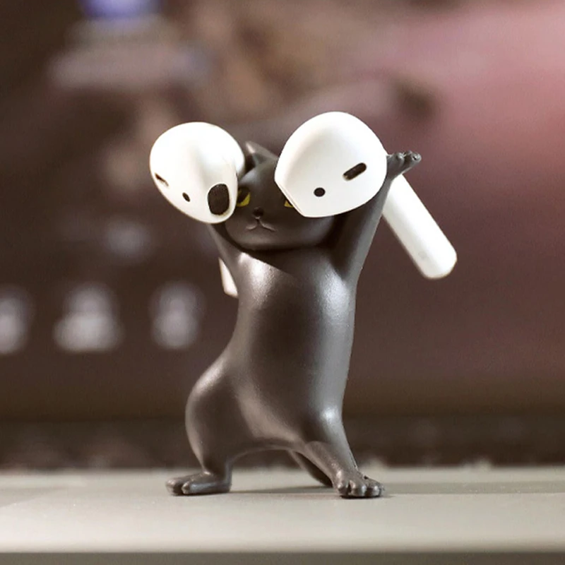 Funny Cat Pen Holder Toy Hold Everything Cat Earphone Bracket Home Decoration Enchanting Dancing Kitty Pencil Stand Lovely Gift